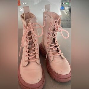 Women’s Pink Lace-Up Platform Boots
